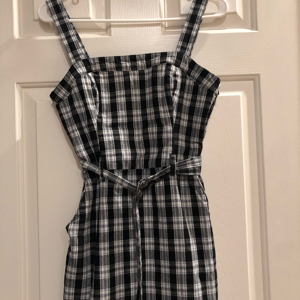 Hollister Black and White Plaid Mini Dress